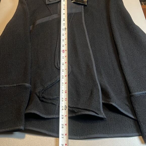NWT Jaskar Black Chunky Button Closure Neck Collared Cardigan Women's Size Large - Picture 3 of 8